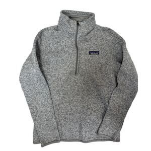 Patagonia Women's Better Sweater 1/4 Zip Jacket Size S Birch White Company Logo